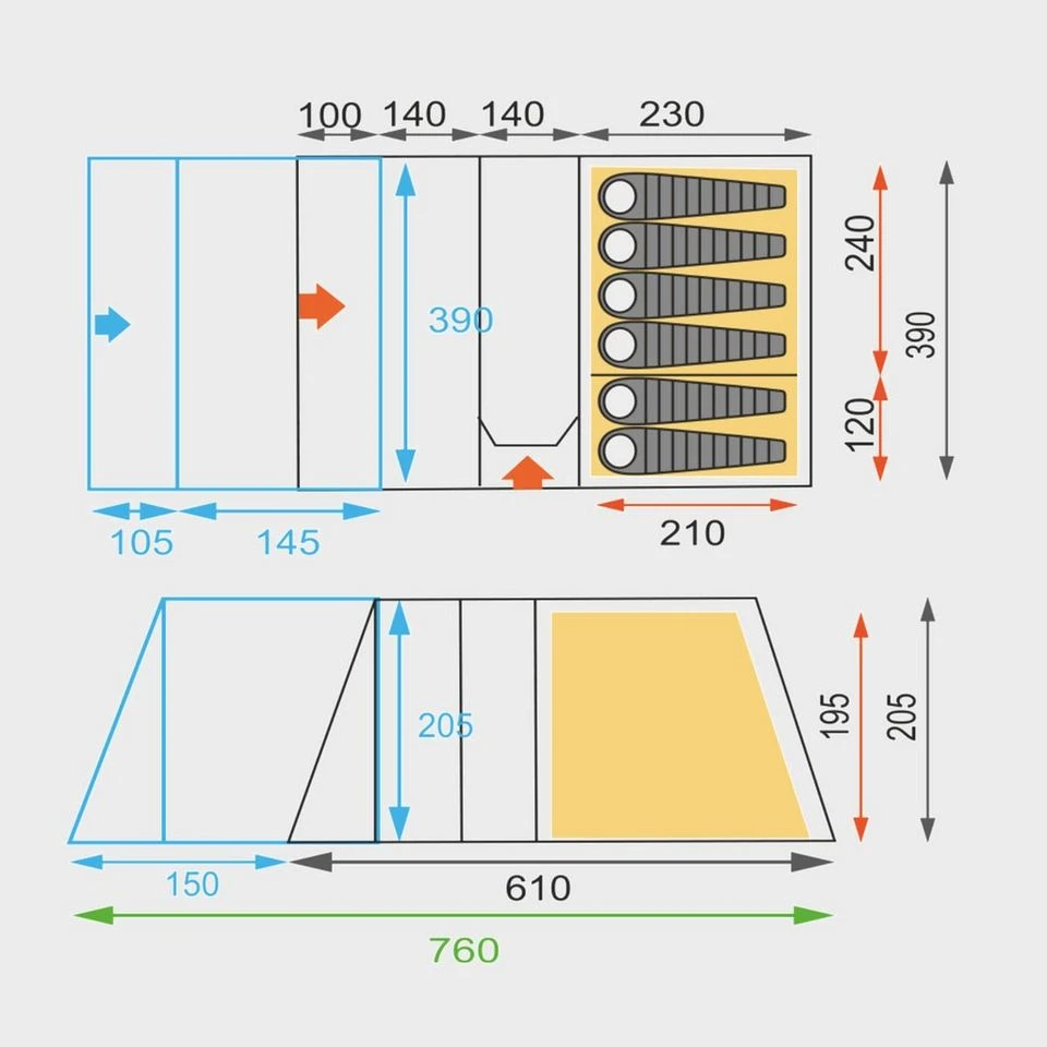 Hi Gear Vanguard 6 Tent Porch 3 Hi Gear Vanguard 6 Tent Porch - Image 2