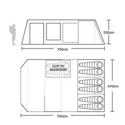 Berghaus Telstar 8 Nightfall Air Tent -Field Store go 349254 b