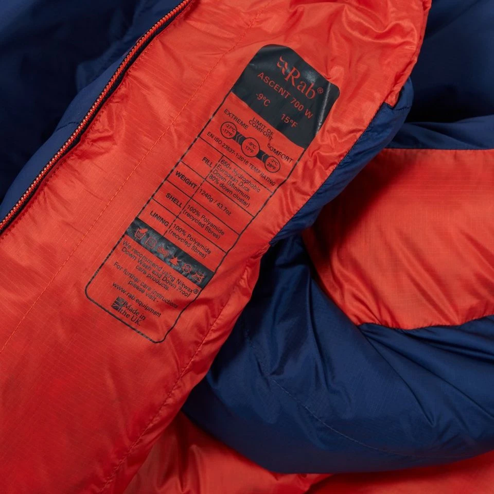 Rab Ascent 700 Women's Down Sleeping Bag (Left Zip) 9 Rab Ascent 700 Women's Down Sleeping Bag (Left Zip) - Image 7